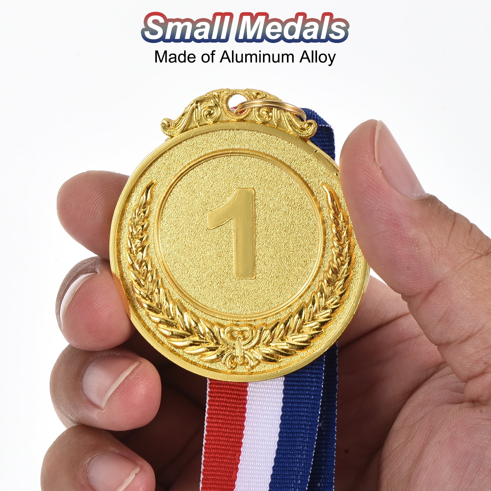 Uxcell 24 Pieces Gold Silver Bronze Award Metals 2" Award Medals 1st 2nd 3rd Prizes with Ribbon