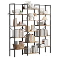 thumbnail image 2 of EuKer 67.5" Heavy Duty Bookshelf, 5-Tier Farmhouse Storage Shelf for Living Room, Bedroom, Brown, 2 of 8