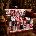 thumbnail image 3 of Romantic Patchwork Hearts On Sofa With Pumpkins Cozy Rustic Flannel Blanket For Women Valentine's Day Gift Soft Home Decor In Living Room Bedroom, 3 of 9