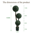 thumbnail image 6 of 1pc Topiary Trees Artificial Outdoor, Milan Grass Ball Topiary Trees, Fake Greenery Tree with Planter Pot for Home, Office, Porch Decor, 6 of 8