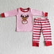 thumbnail image 1 of Conjunto de ropa de dormir con bordado de perro, ciervo y pato para niño y niña, conjunto de algodón verde, pantalones a cuadros, pijamas infantiles, venta al por mayor, 1 of 4