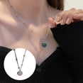thumbnail image 3 of Opolski Necklace Heat Discoloration Bead Chain Elegant Gift Small Love Heart Faux Crystal Clavicle Necklace, 3 of 10