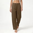 thumbnail image 6 of LIaqionyy Women Pants Elastic Waist Casual Wide Leg Lightweight Sweatpants Trousers Fashion Outfits with Pockets, 6 of 8