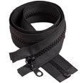 thumbnail image 1 of 60cm/2pcs Separating Large Plastic Zippers Black Tape with Double Zipper Heavy Duty Zipper for Sewing, Sleeping Bag, 1 of 4
