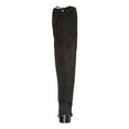 thumbnail image 2 of CHARLES Womens Black Cushioned Round Toe Stacked Heel Dress Boots 6, 2 of 4