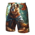 thumbnail image 2 of Yiaed Maple Meditating Bear Print Men's Swim Trunks with Lining Quick Dry Sports Shorts Beach Shorts Boardshorts-Medium, 2 of 5