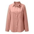 thumbnail image 4 of Womens Fashion Soild Loose Button Long Shirt Ladies Casual Tops T Shirt Blouse Shirt 3x under Shirt with Sleeves V Neck Shirt Women Half Shirt Tie Shirts for Women Short Sleeve Shirts for Women Casual, 4 of 5