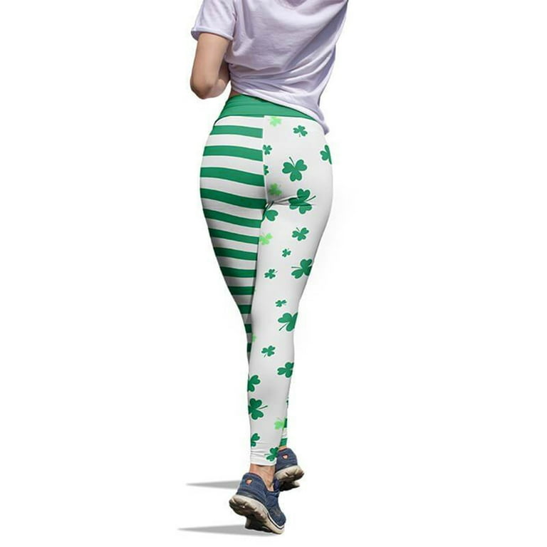 REORIAFEE St. Patrick s Day Leggings Shamrock Tights Yoga Pants