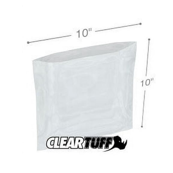 ClearTuff - 10" x 10" 2 Mil Flat Poly Bags - 1000/Case