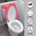 thumbnail image 3 of HELLHERO Calf Holding Tulip Toilet Lid Seat Cover 17x21 Inches Elastic Edge Stays in Place for Bathroom Accessories, 3 of 8