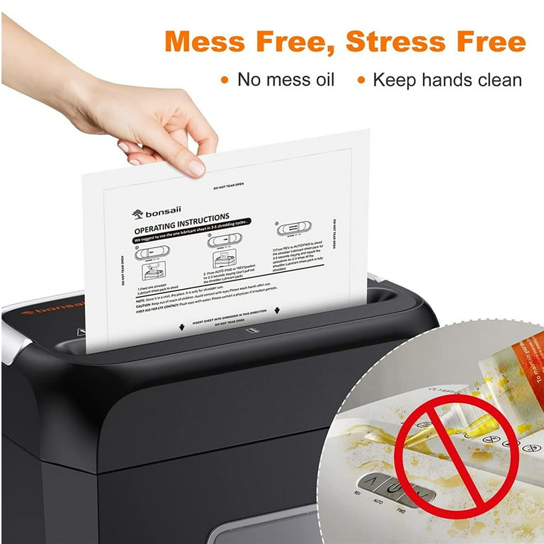 Bonsaii Paper Shredder Sharpening & Lubricant Sheets,24-Pack (8.7 x 7.9  inch/Piece)