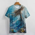 thumbnail image 3 of Mermaid Glitter Fish Scale Girls Women's Short Sleeve T-Shirt Crew Neck Casual Summer Trendy Loose Fit Tops, 3 of 6