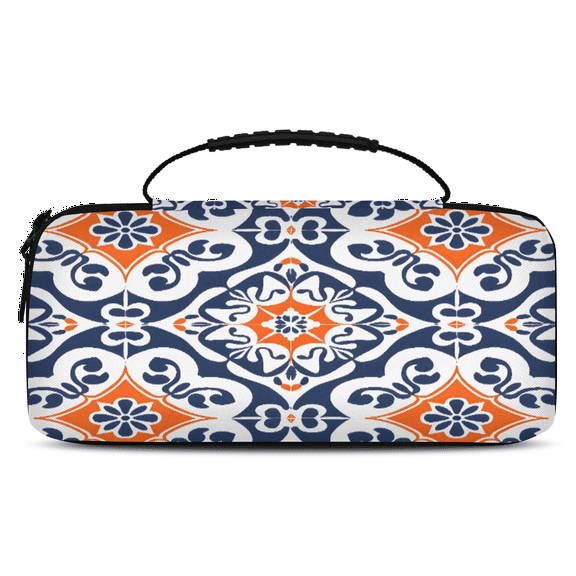 Herdesigns Boho Mexican Tile Carrying Case for Nintendo Switch OLED Model 2021 & Switch 2017 with 20 Game Card Slots, Portable Travel Carry Case for Accessories and Console