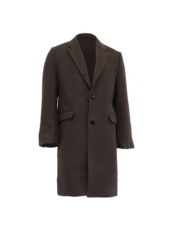 Pre-Owned AMI Paris Single-Breasted Coat in Brown Virgin Wool