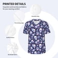 thumbnail image 3 of Rateoe Skull flower white blue Pattern Men’s Baseball Short Sleeve Polo Shirt, Midweight Men's Shirt Golf Shirt Polo Shirts Quick Dry Short-Medium, 3 of 7