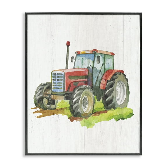 Stupell Industries Detailed Country Tractor Transportation Painting Black Framed Art Print Wall Art, 11 x 14