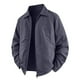 thumbnail image 2 of Blusa y camisa de manga larga con cuello vuelto para hombre, moda masculina, fina, color liso, manga larga, cuello, botón, bolsillo, abrigo grande, poliéster, parte superior, 2 of 6