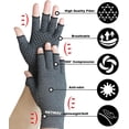 thumbnail image 2 of 2 Pairs Arthritis Compression Gloves for Rheumatoid, Carpal Tunnel Pain, Hand Compression Gloves Fingerless for Typing, Work, Driving, Fit Women Men, Anti-Slip Dots (Small, Grey), 2 of 7