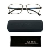 EYE ZOOM Unisex Design Style Blue Light Blocking Reading Glasses, Gunmetal +3.00
