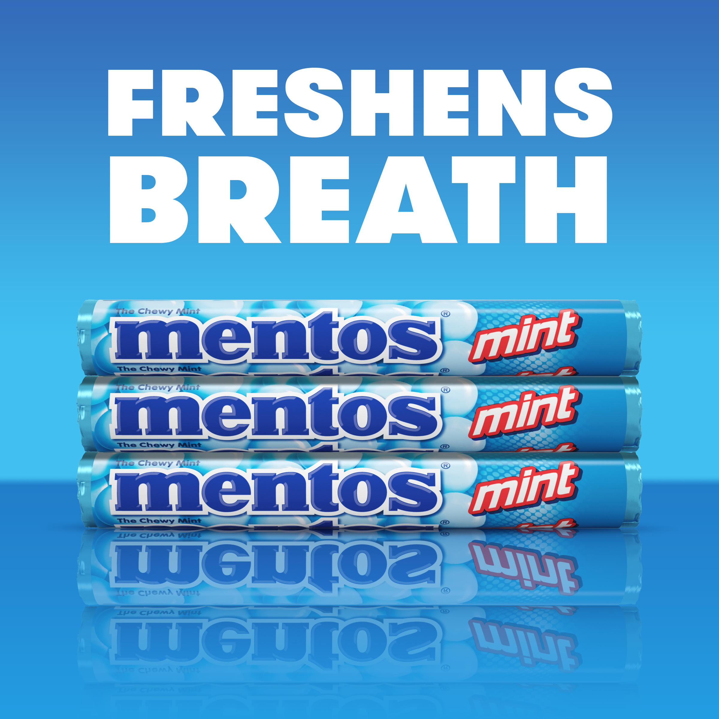 Mentos Chewy Mint Candy Roll, Fresh Mint Flavor, Peanut and Tree Nut Free, Regular Size, 1.32 oz - image 4 of 7