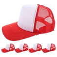 thumbnail image 1 of GOOHOCHY Gorras de béisbol con transferencia de calor, gorros de sublimación con diseño de malla de impresión en blanco, 5 uds., 1 of 6