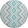 thumbnail image 2 of Addison Rugs Mayfield Washable Transitional Geometric Teal Round Rug, 8' x 8', 2 of 5