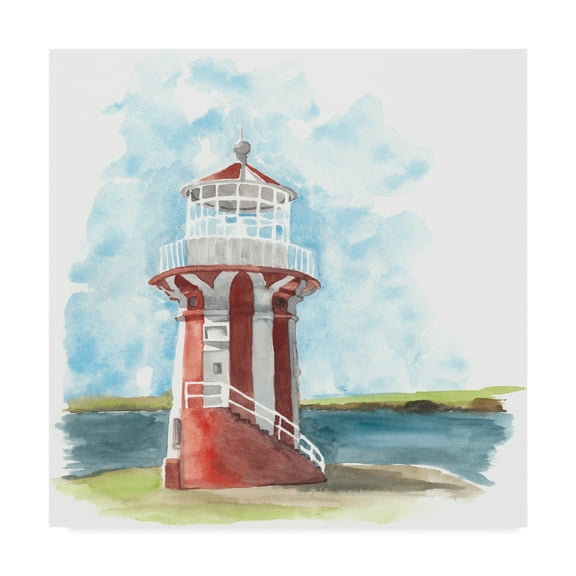 Trademark Fine Art 'Watercolor Lighthouse III' Canvas Art by Naomi McCavitt