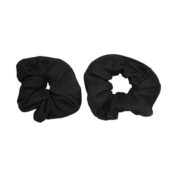 Motique Accessories Set of 2 Large Solid Cotton Hair Scrunchies for Adult Women - Black