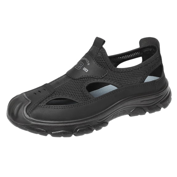Daolelai Men's Summer Breathable Wading Shoes, Mesh Hollow Hole Shoes, Outdoor Casual Men's Closed-Toe Beach Shoes