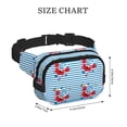 thumbnail image 4 of Balery Red Funny Crab on Blue Stripe Mochila Cinturón para Mujeres y Hombres, Bolsa de Cintura Impermeable de Doble Capa con Correa, 4 of 9