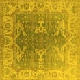 thumbnail image 1 of Ahgly Company Machine Washable Indoor Square Oriental Yellow Industrial Area Rugs, 4' Square, 1 of 4
