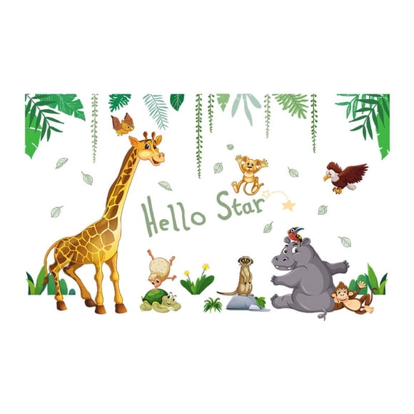 Jinsinto A Set of Animal Plants Wall Stickers Wall Sticker Wall Decoration for Bedroom Living Room Office