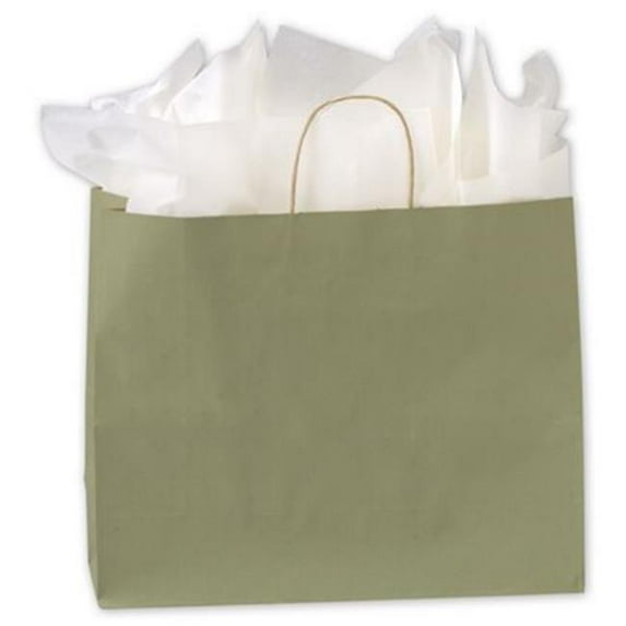 Deluxe Small Business Sales 15-160613-57 16 x 6 x 12.5 in. Varnish Stripe Shoppers, Khaki