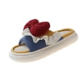 thumbnail image 1 of Xfvqtps Womens Bow Decor Linen Slide Sandals Chunky Sole Open Toe Slip on Non Slip PVC Slipper Yellow, 1 of 6