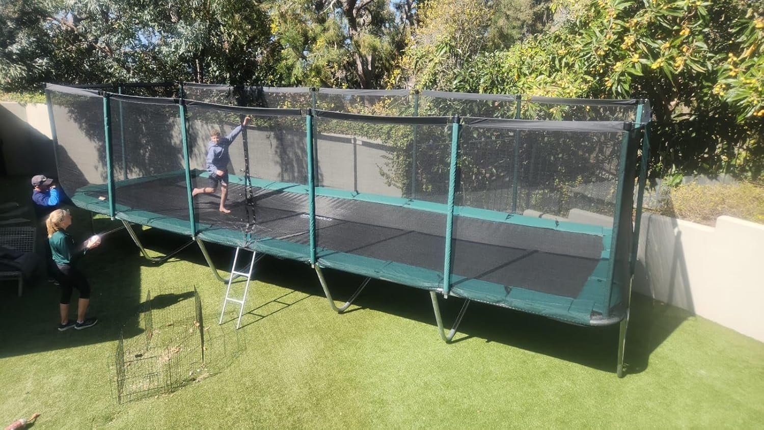 Galactic Xtreme 10x30 FT Outdoor Rectangle Trampoline with Net Enclosure 750Lbs Heavy Weight Jumping Capacity - Outdoor Gymnastics Trampolines for Adults and Kids