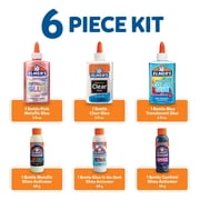 Elmer’s Collection Slime Kit: Translucent & Metallic Glue, Glow in The Dark & Confetti Magical Liquid Activator, 6 Count