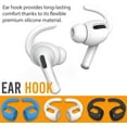 thumbnail image 4 of Replacement Earbud Tips and Ear Hooks, 3 Pairs of Black Anti-Slip Memory Foam Tips (S, M, L) + 3 Pairs (White, Black & Blue) of Ear Hooks, Compatible with Apple AirPods Pro, 4 of 5