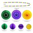 Mardi Gras Party Decorations - Glitter Circle Garlands, Banner, Tissue