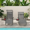 thumbnail image 3 of ZYPPP  Zero Gravity Chairs, X-Large Folding Lounge Lawn Chair w/Canopy Shade & Cup Holder, Adjustable Folding Patio Recliner for Pool Porch Deck Oversize-Grey Zero Gravity Chair, 3 of 9