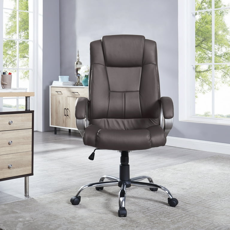 Naomi Home Halle Executive Office Chair High Back Desk Chair with Armrests Lumbar Support, Adjustable Height/Tilt, 360-Degree Swivel Leather Computer