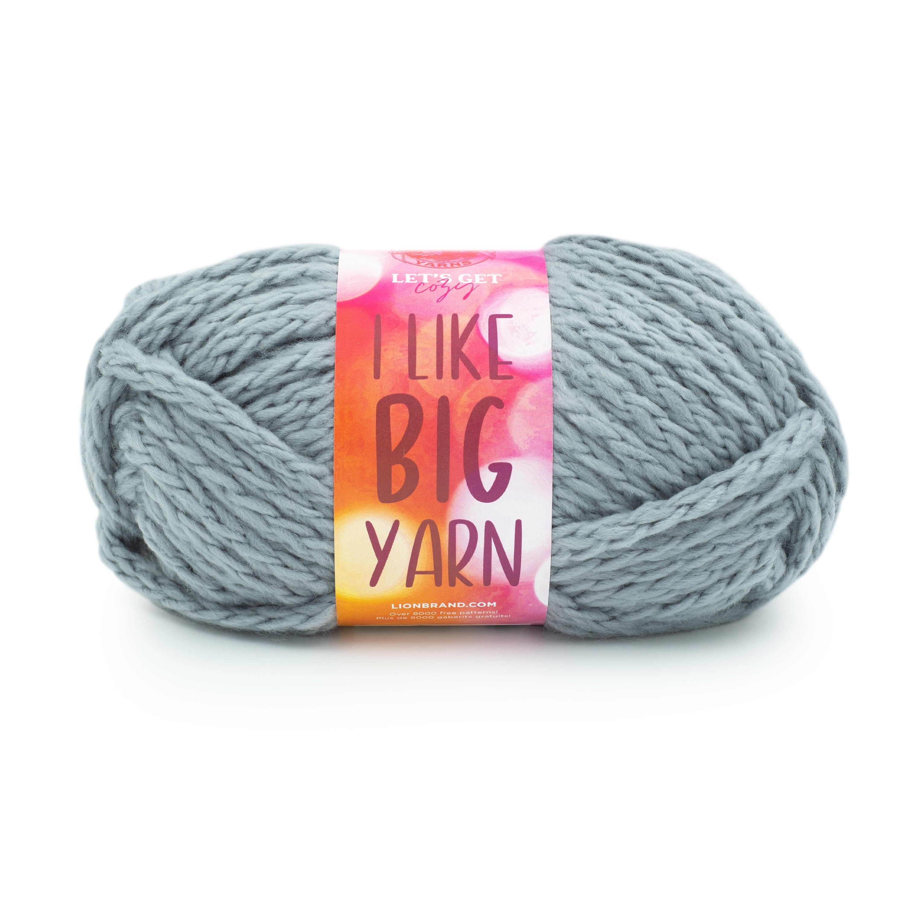 Lion Brand Yarn I Like Big Yarn Steel Jumbo Acrylic Gray Yarn 1 Skein