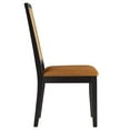 thumbnail image 4 of Vegan Leather Upholstered Faux Rattan and Wood Dining Side Chairs - Set of 2, 4 of 10