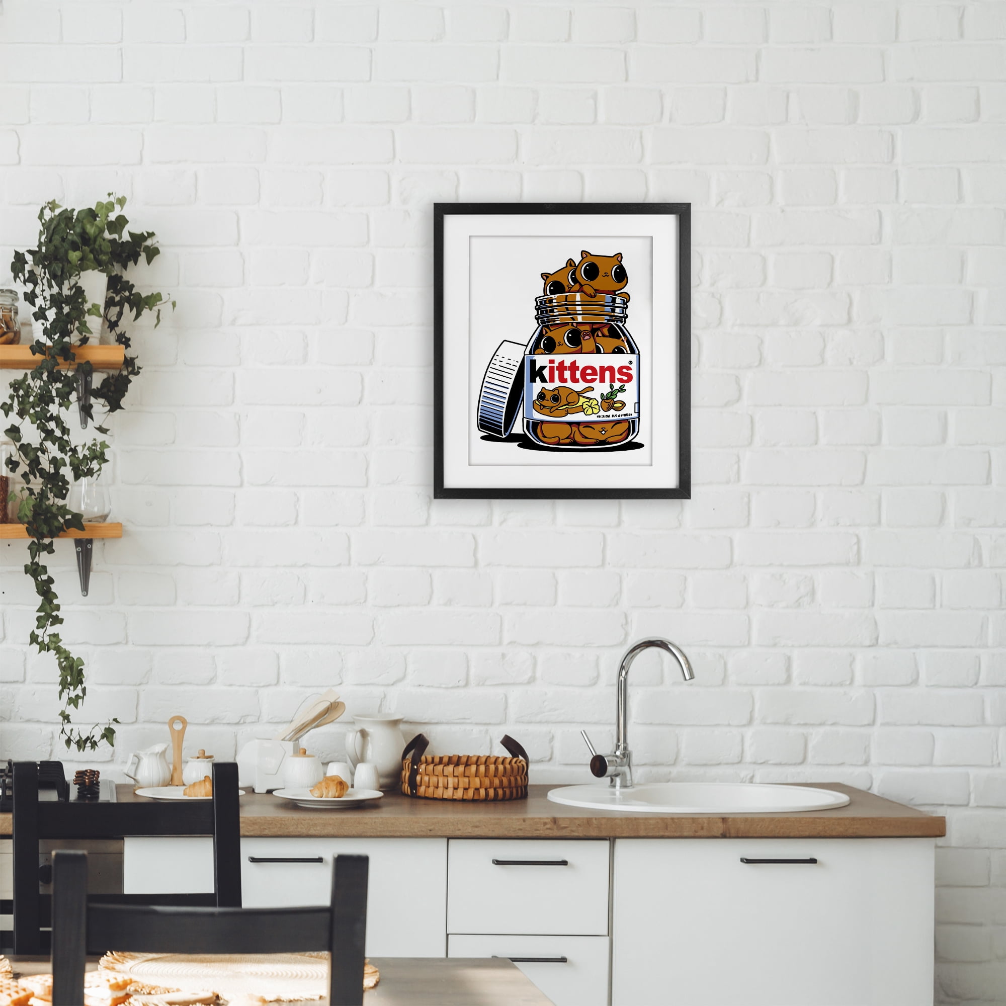 Stupell Industries Hazelnut Spread Cats Black Framed Print Under Glass, design by Tobe Fonseca