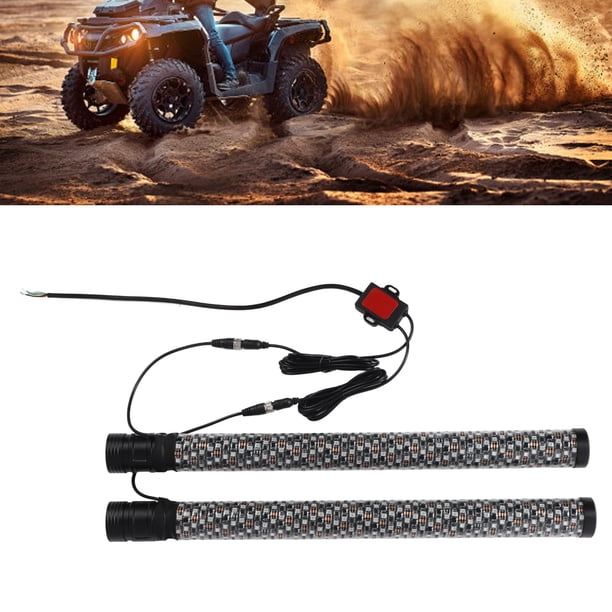 Luz De Látigo LED RGB De 2 Piezas, 12-24 V 279 LED RGB Control De Aplicación A Prueba De Agua Antena De Látigo De Persecución Para UTV ATV Off Road Sand Truck Boat