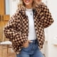 thumbnail image 4 of Chaqueta de abrigo cálida para mujer, de invierno, lisa, con cuello vuelto y cremallera, 4 of 8
