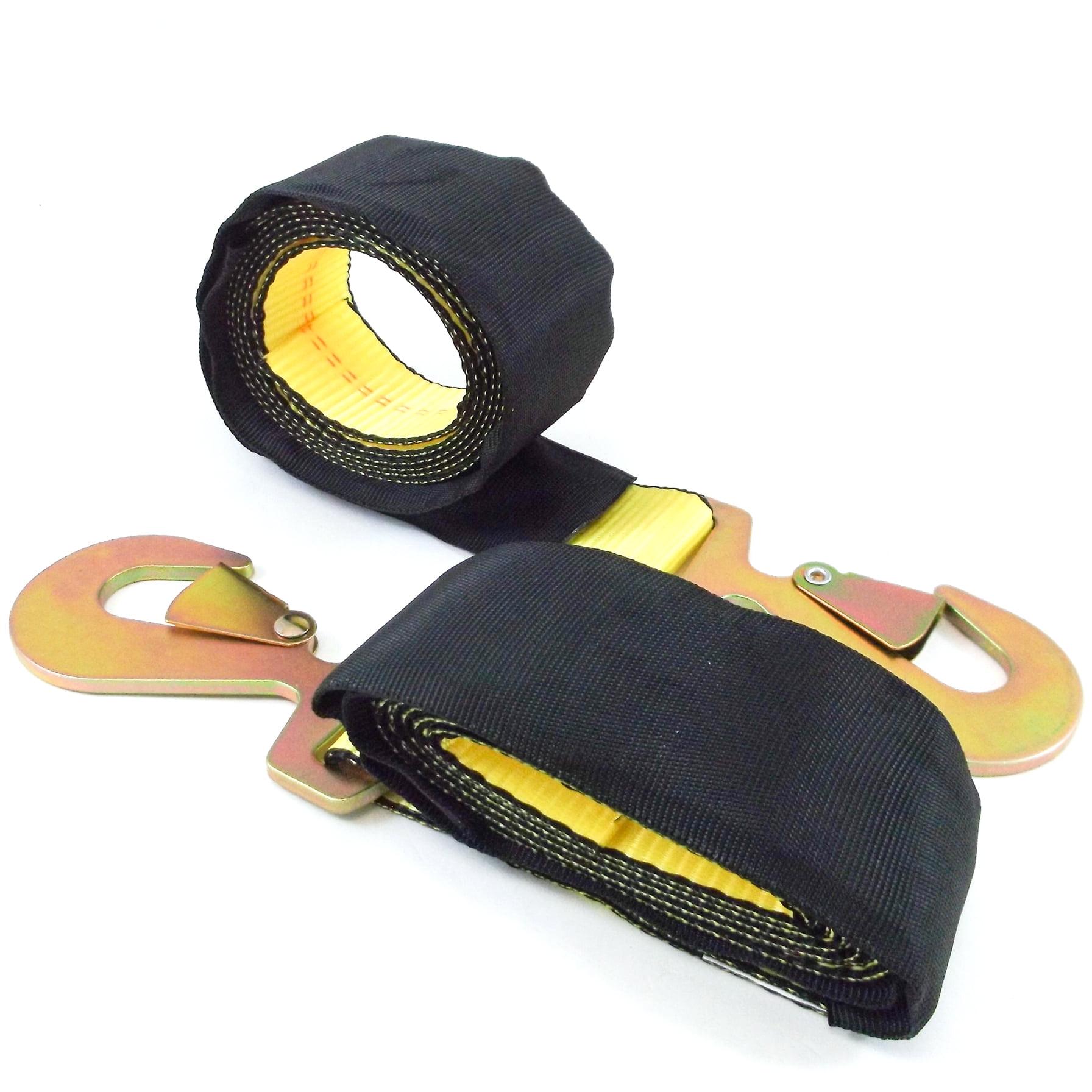 2X Wheel Tie Down 2 Inchesx8 Flat Snap Hook /& Wear Sleeve