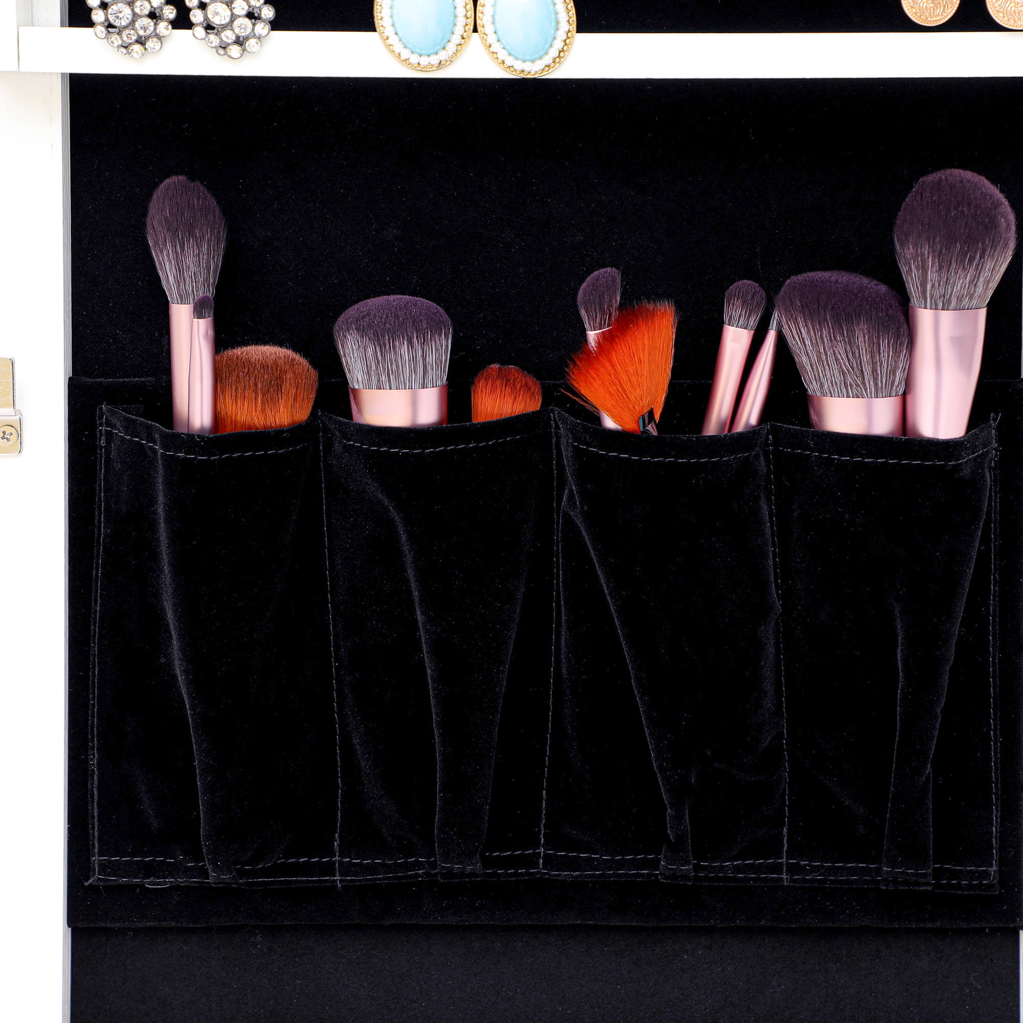 Kepooman Jewelry Cabinet with Full-Length Mirror, Freestanding Body Mirror with Jewelry Storage, Door/Wall Mounted Jewelry Armoire Organizer, Dressing Mirror with Lockable Cabinet, White Kepooman Jewelry Cabinet with Full-Length Mirror, Freestanding Body Mirror with Jewelry Storage, Door/Wall Mounted Jewelry Armoire Organizer, Dressing Mirror with Lockable Cabinet, White