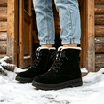 thumbnail image 7 of Bnwani Womens Boots,Winter Boots,Non-slip,Round Toe,Lace-Up,Warm,Black,40(US:7.5), 7 of 7