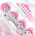 thumbnail image 3 of Hcn Inline Skates With Pu Flashing Wheel Aluminum Body In-line Skates With Size Adjustable With Led Flash Lights Set For Boys Kids And Girls Length For Age 8-16 Years (Pink), 3 of 5