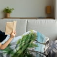 thumbnail image 3 of Beach Soft Flannel Fleece Throw Blanket, Palm Leaves in Catalina Island Dominic Seashore Coastal Panoramic Picture, Cozy Plush for Indoor and Outdoor Use, 60" x 80", Green Aqua Coconut, by Ambesonne, 3 of 5